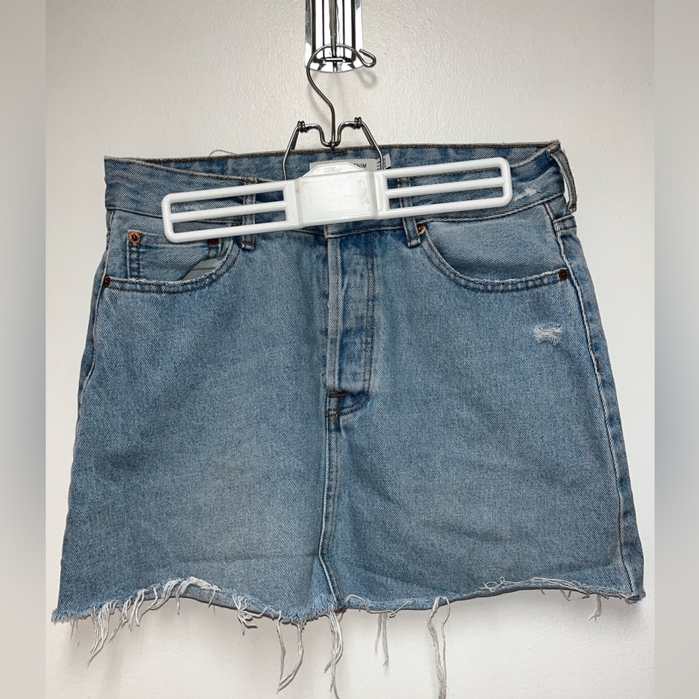 Bershka Light Blue Denim Skirt